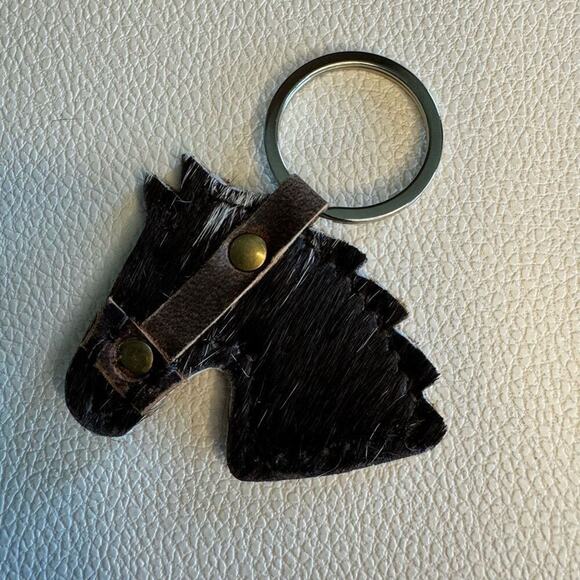 Western Keychain Horse Charm NEW FAST SHIP Leather Cowhide - Picture 2 of 5